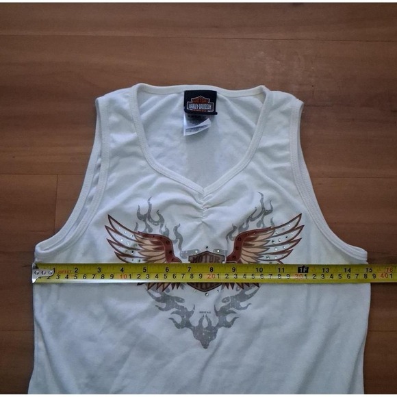 Womens Harley Davidson Motorcycle Ruched Sleeveless Tanktoo Shirt - Picture 5 of 8